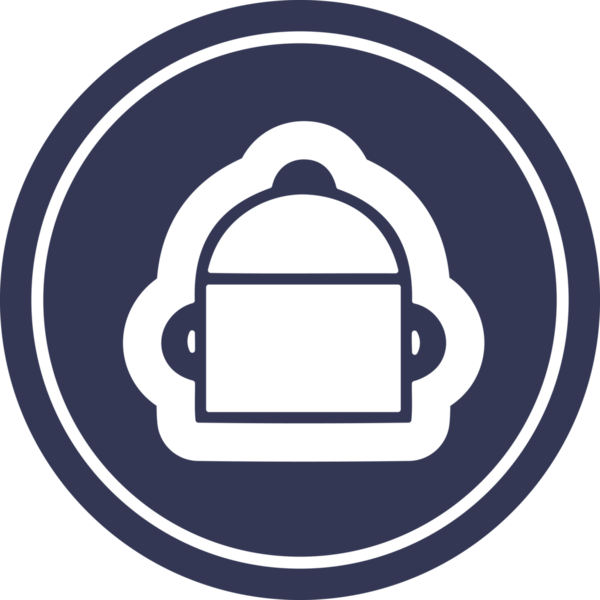 Bir insan tarafından çizilmiş tencere yuvarlak simgesi.