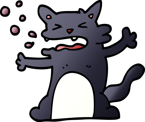 karikatür hıçkıran kedi bir insan tarafından çizildi