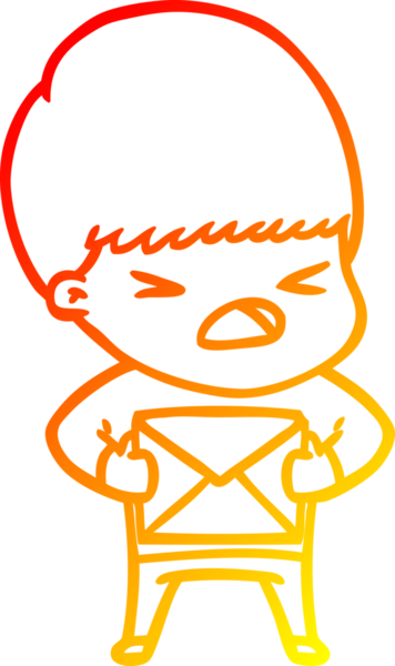 İnsan tarafından çizilmiş bir çizgi filmin sıcak gradyan çizimi.