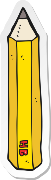 Bir insan tarafından çizilmiş karikatür kalemi çıkartması.