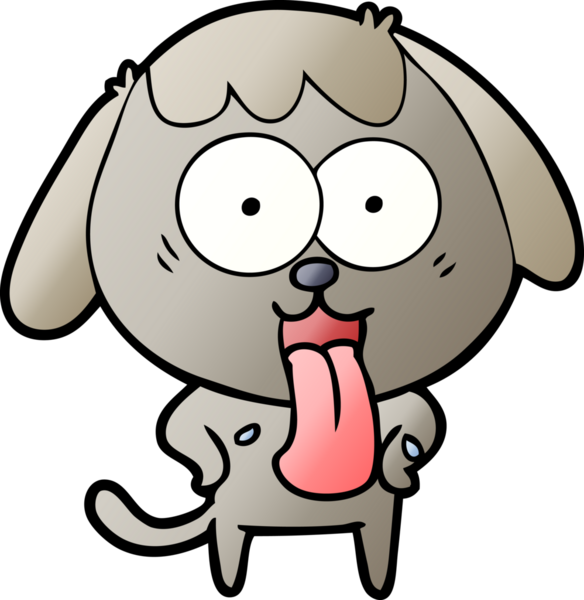 Bir insan tarafından çizilmiş şirin bir çizgi film köpeği.