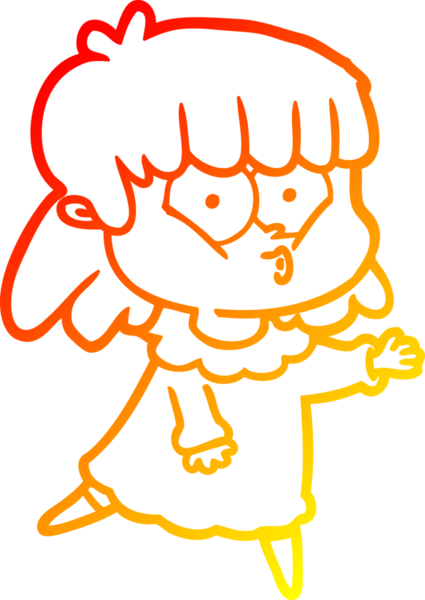 Bir insan tarafından çizilmiş, çizgi film karakteri ıslık çalan bir kız çizimi