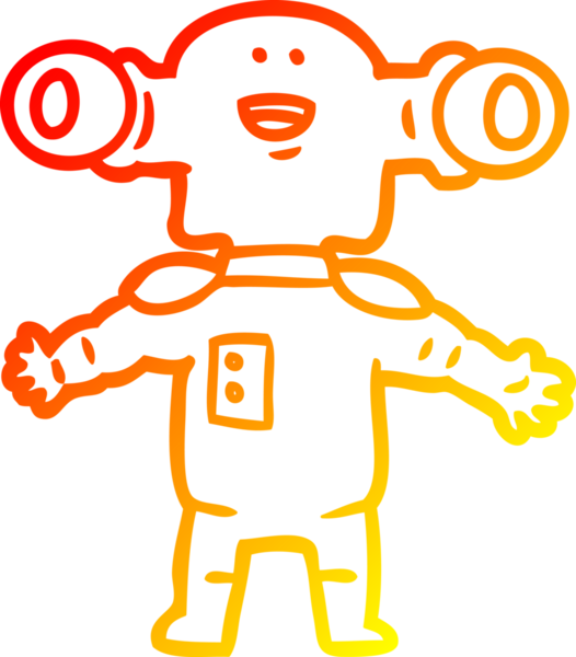 Bir insan tarafından çizilmiş dost canlısı çizgi film uzaylısının çizimi.