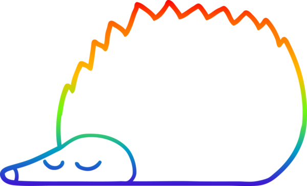 gökkuşağı gradyan çizgi çizimi bir insan tarafından çizilmiş kirpi