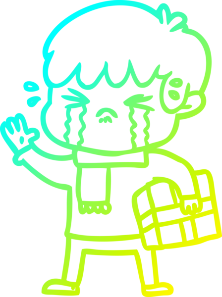 Bir insan tarafından çizilmiş ağlayan bir çocuk çizgi filmi.