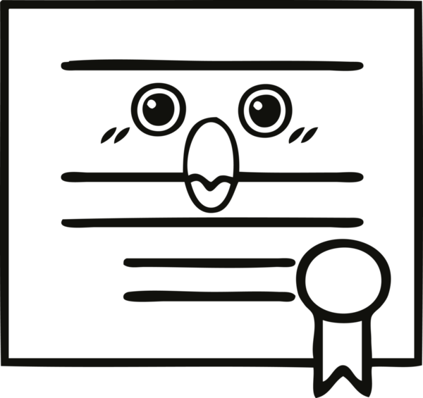 Mezuniyet diplomasını çizen çizgi bir insan tarafından çizilmiş.