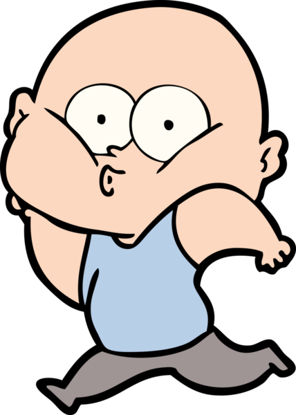 Bir insan tarafından çizilmiş kel bir adam.