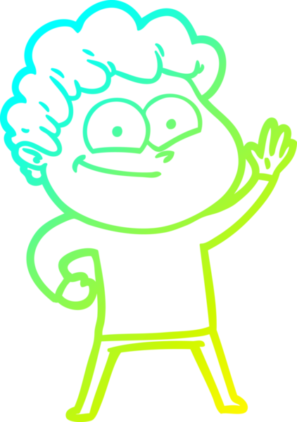 Bir insan tarafından çizilmiş mutlu bir adamın soğuk çizgi çizimi.