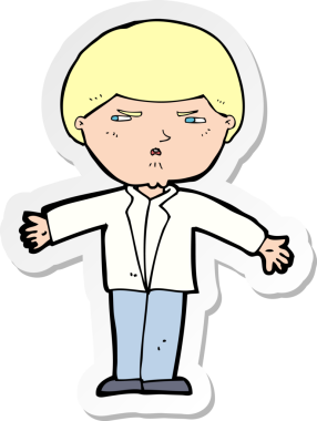 Bir insan tarafından çizilmiş bir karikatür çıkartması.