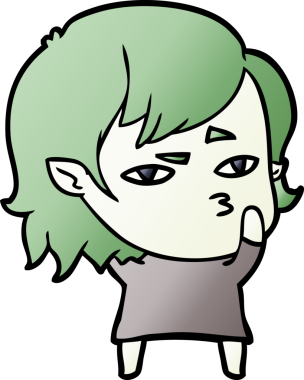 Bir insan tarafından çizilmiş vampir kız çizgi filmi.