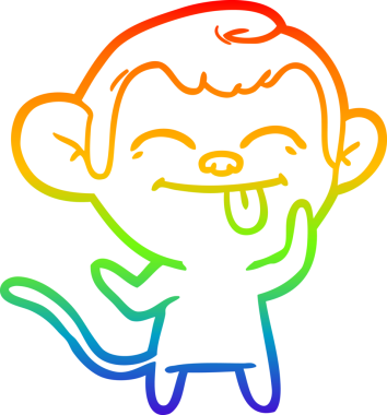 gökkuşağı gradyan çizimi bir insan tarafından çizilmiş komik bir çizgi maymun