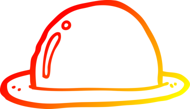 Bir insan tarafından çizilmiş çizgi film melon şapkası.