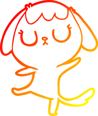 Bir insan tarafından çizilmiş sevimli bir köpeğin sıcak çizgi çizgisi.