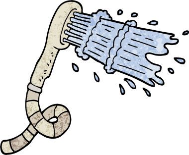 Bir insan tarafından çizilmiş grunge desenli karikatür duş başlığı