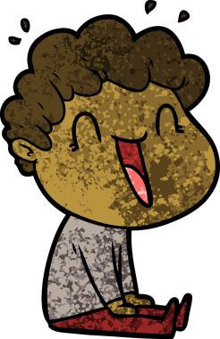 Bir insan tarafından çizilmiş mutlu bir adam.