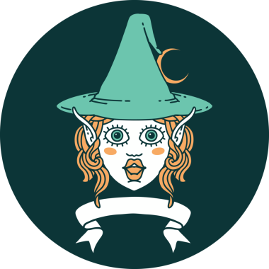 Bir insan tarafından çizilmiş elf büyücüsü karakteri simgesi.