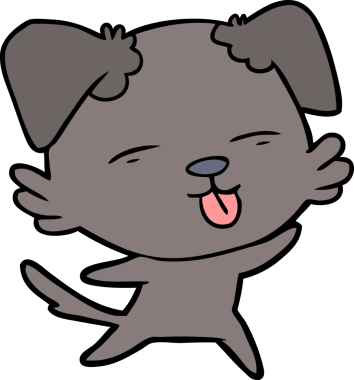 Bir insan tarafından çizilmiş bir çizgi film köpeği.