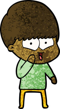 Bir insan tarafından çizilmiş mutlu çocuk çizgi filmi.