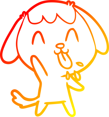 Bir insan tarafından çizilmiş sevimli bir köpeğin sıcak çizgi çizgisi.