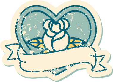 Bir insan tarafından çizilmiş kalp gülü ve bayrağının sembolik dövmeli resmi.