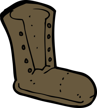 Bir insan tarafından çizilmiş eski çizmeler.