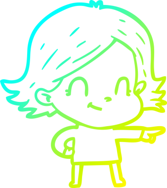 Bir insan tarafından çizilmiş soğuk gradyan çizgi çizimi.