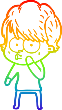 gökkuşağı gradyan çizimi bir insan tarafından çizilmiş bir karikatür kadın