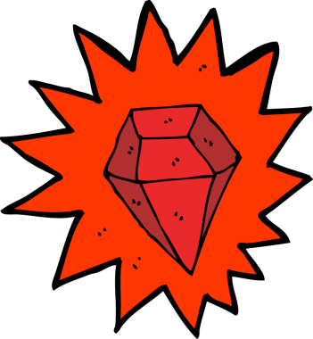 Bir insan tarafından çizilmiş dev yakut çizgi film.