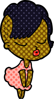 Bir insan tarafından çizilmiş güzel hippi kız.