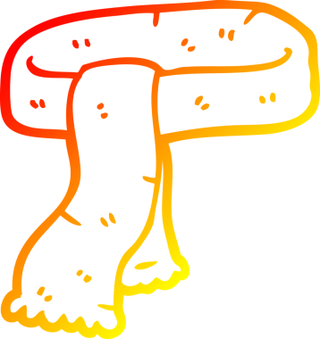 Bir insan tarafından çizilmiş karikatür eşarbının sıcak gradyan çizimi