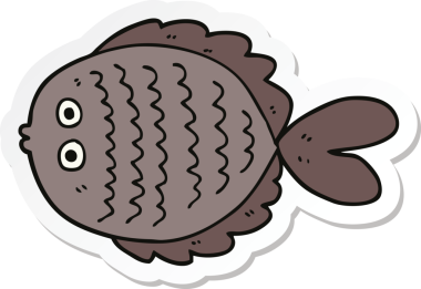 Bir insan tarafından çizilmiş karikatür yassı balığının çıkartması.