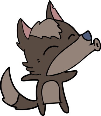 Bir insan tarafından çizilmiş uluyan kurt çizgi filmi.