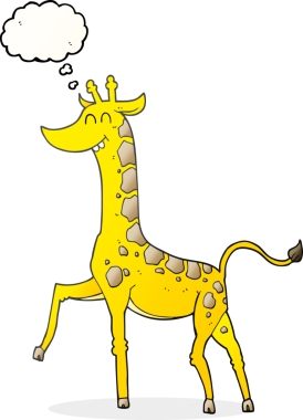 Bir insan tarafından çizilmiş serbest çizim balon zürafa karikatürü