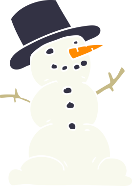 Bir insan tarafından çizilmiş geleneksel kardan adam çizimi.