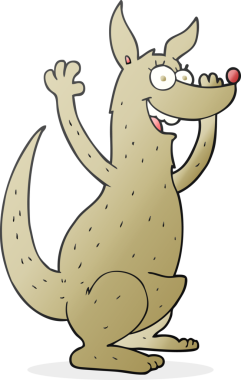 Bir insan tarafından çizilmiş serbest çizim kanguru.