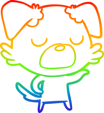 gökkuşağı gradyan çizimi bir insan tarafından çizilmiş bir çizgi köpek