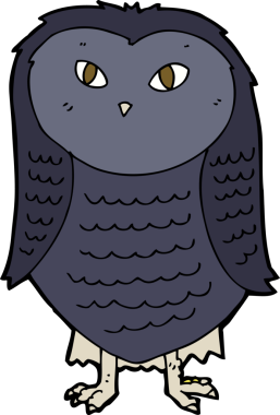 bir insan tarafından çizilmiş bir baykuş.