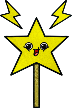 Bir insan tarafından çizilmiş sihirli bir değneğin retro grunge dokusu