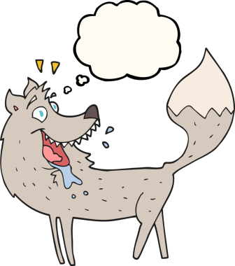 Bir insan tarafından çizilmiş serbest çizim baloncuk çizgi film kurdu.