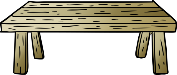 Bir insan tarafından çizilmiş ahşap masa.