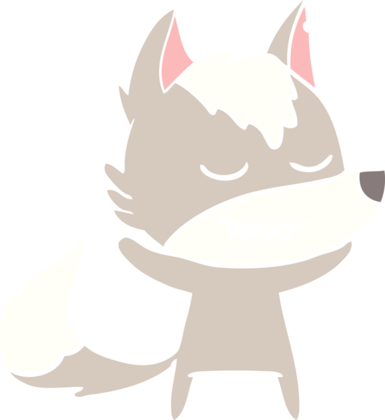 Bir insan tarafından çizilmiş düz renkli çizgi film kurdu.