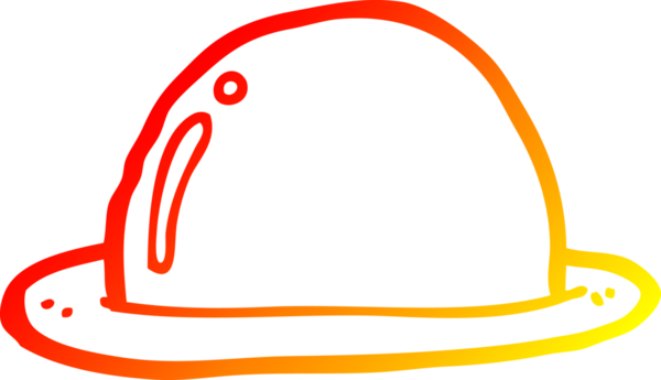 Bir insan tarafından çizilmiş çizgi film melon şapkası.