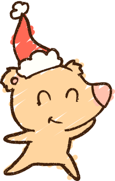 Bir insan tarafından çizilmiş Noel Ayısı Tebeşiri