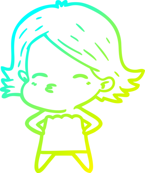 Bir insan tarafından çizilmiş bir karikatür kadın çizimi.