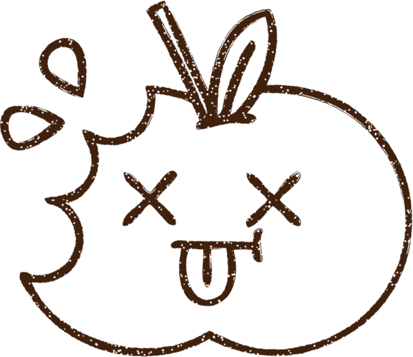 Isırılmış Elma Kömürü Bir insan tarafından çizilmiş