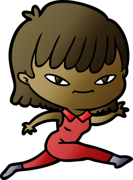 Bir insan tarafından çizilmiş karikatür kadın.