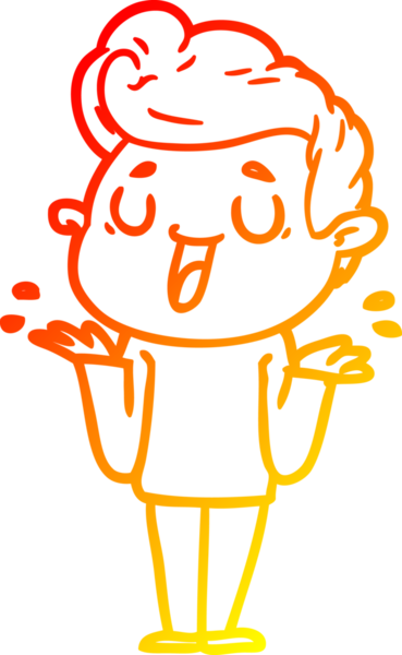 Bir insan tarafından çizilmiş mutlu bir çizgi film karakteri çizimi.