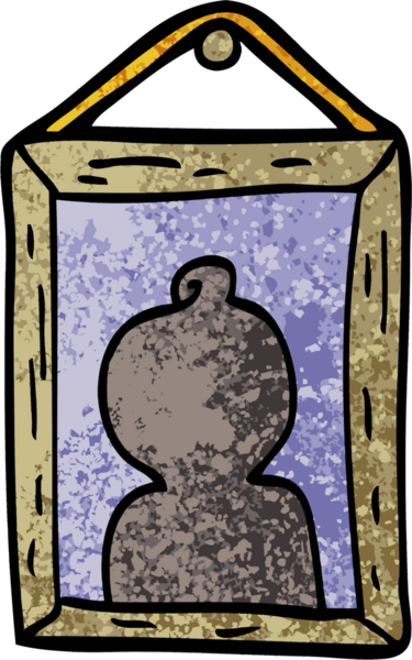 grunge desenli karikatür portresi bir insan tarafından çizilmiş.