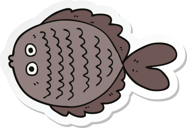 Bir insan tarafından çizilmiş karikatür yassı balığının çıkartması.