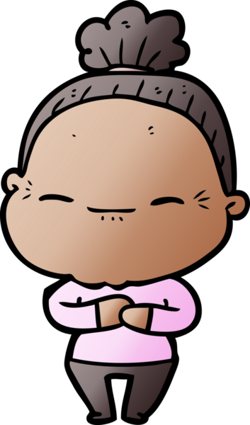 Bir insan tarafından çizilmiş barışçıl yaşlı bir kadın.